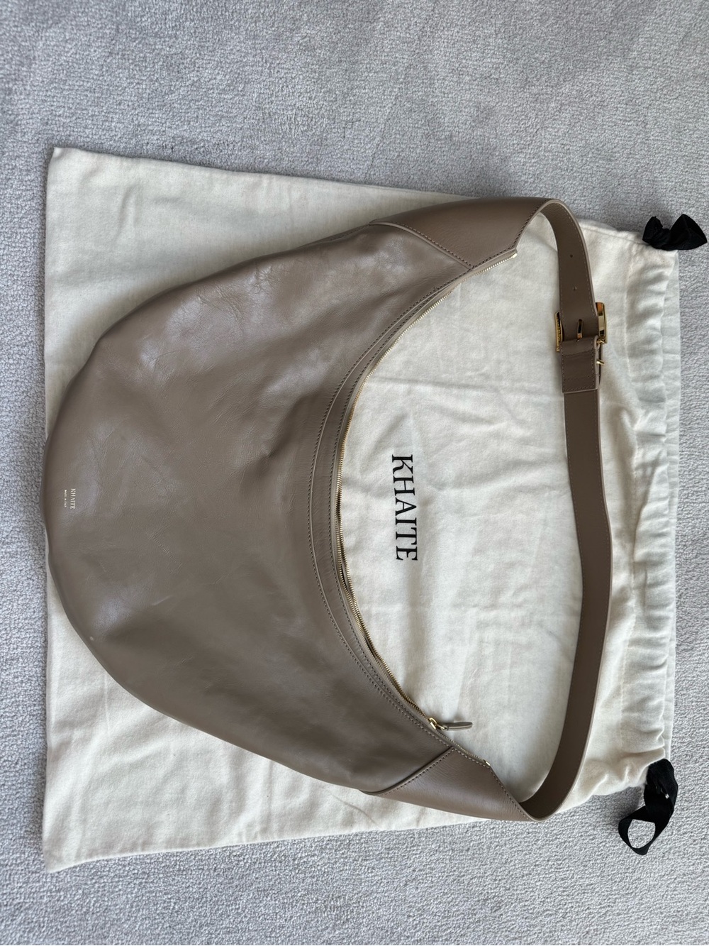 KHAITE Taupe Leather Bag